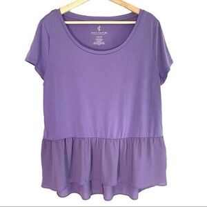 Juicy Couture Purple Peplum Flutter Sleeve Top